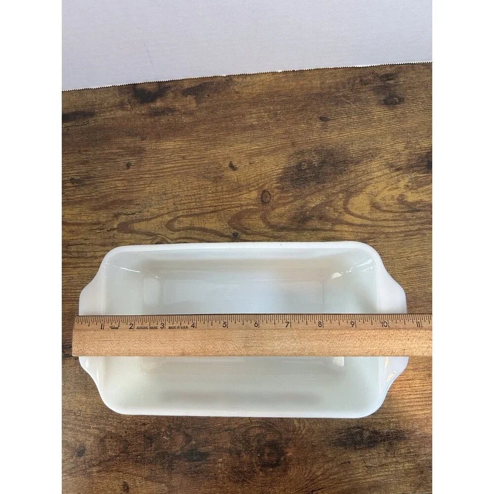 VTG Anchor Glass Fire King  Nature's Bounty  1 Qt Baking Casserole Dish Loaf Pan